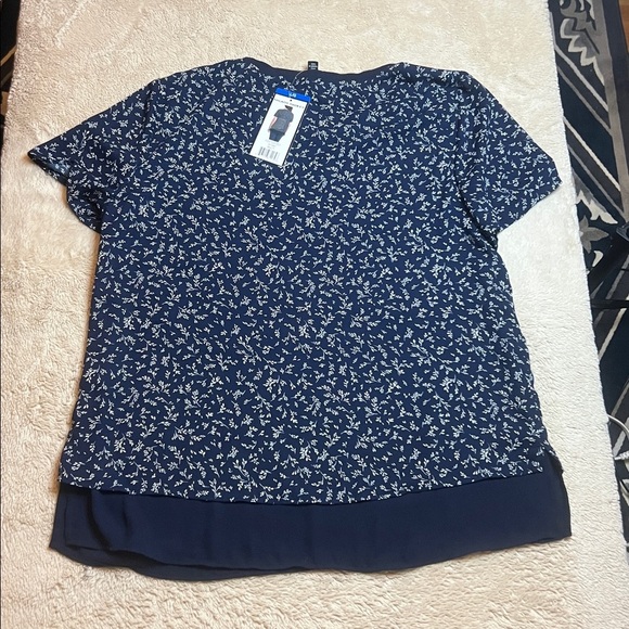 NWT Hilary Radley Navy Floral Flowy Layered Casual Top sz XXL & L - Picture 6 of 7
